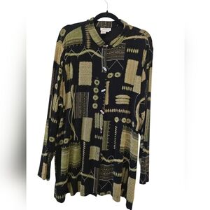 Coldwater Creek 2X Acetate Stretchy Artsy Slinky Blouse Tunic